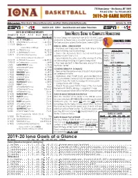 2019-20 Game Notes