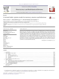 A Revised Limbic System Model for Memory, Emotion and Behaviour