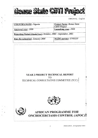 AFRICAN PROGRAMME for CONTROL (APOC) Ff,Iam ONCHOCERCTASTS I I I ,I