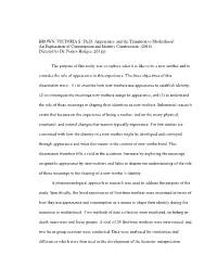 Appearance and the Transition to Motherhood: an Exploration of Consumption and Identity Construction