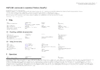 MATLAB Commands in Numerical Python (Numpy) 1 Vidar Bronken Gundersen /Mathesaurus.Sf.Net