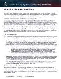 Mitigating Cloud Vulnerabilities