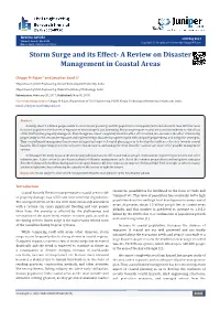 Storm Surge and Its Effect- a Review on Disaster Management in Coastal Areas