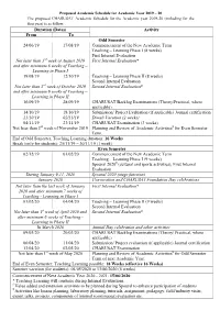 Activity from to Odd Semester 24/06/19 17/08/19 Commencement