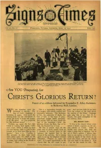 CHRIST's GLORIOUS RETURN? Report of an Address Delivered by Evangelist R