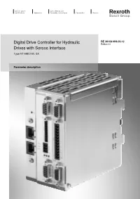 Digital Drive Controller for Hydraulic Edition 01 Drives with Sercos Interface Type VT-HNC100.-3X