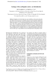 Geology of the Earthquake Source: an Introduction