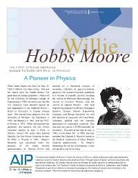 Hobbs Moore Was Born on May 23, Focused on a Theoretical Analysis of 1934 in Atlantic City, New Jersey