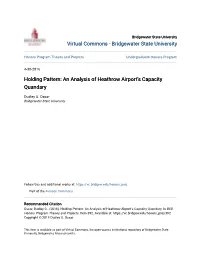 Holding Pattern: an Analysis of Heathrow Airport’S Capacity Quandary