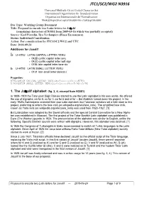 Proposal to Encode Two Latin Letters for Janalif — 2010-09-24 Page 1 of 9 2