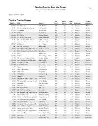 Reading Practice Quiz List Report Page 1 Accelerated Reader®: Wednesday, 03/14/12, 01:13 PM