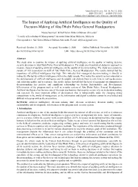 The Impact of Applying Artificial Intelligence on the Quality of Decision-Making of Abu Dhabi Police General Headquarters