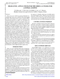 Wepgw003 High-Level Applications for the Sirius Accelerator Control System