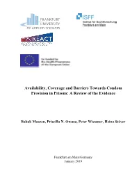 Availability, Coverage and Barriers Towards Condom Provision in Prisons: a Review of the Evidence