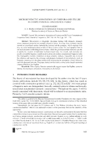 Microsyntactic Annotation of Corpora and Its Use in Computational Linguistics Tasks1