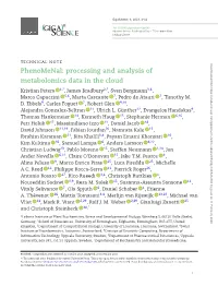 Processing and Analysis of Metabolomics