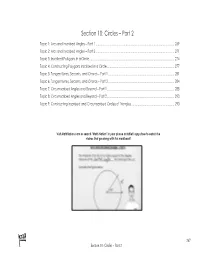 Section 10: Circles – Part 2