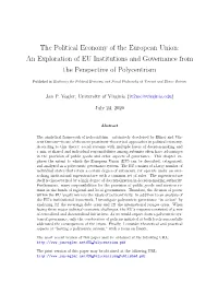 The Political Economy of the European Union: an Exploration of EU Institutions and Governance from the Perspective of Polycentrism