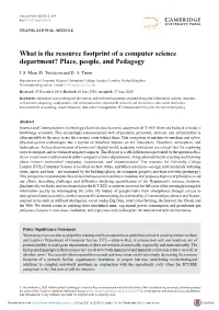 What Is the Resource Footprint of a Computer Science Department? Place, People, and Pedagogy