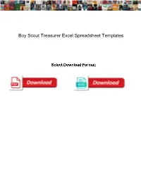 Boy Scout Treasurer Excel Spreadsheet Templates