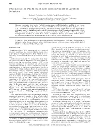 Decomposition Products of Allyl Isothiocyanate in Aqueous Solutions