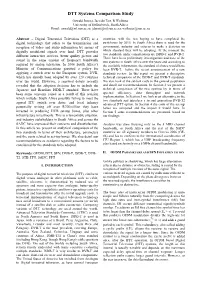 DTT Systems Comparison Study