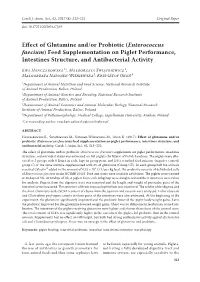 Enterococcus Faecium) Feed Supplementation on Piglet Performance, Intestines Structure, and Antibacterial Activity
