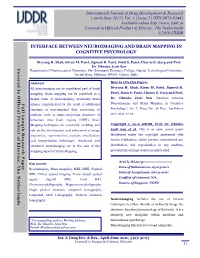 Interface Between Neuroimaging and Brain Mapping in Cognitive Psychology