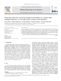 Pulmonary Infection Caused by Exophiala Dermatitidis in a Patient with Multiple Myeloma a Case Report and a Review of the Litera