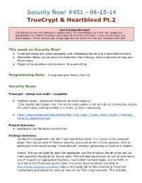 Security Now! #451 - 04-15-14 Truecrypt & Heartbleed Pt.2