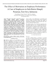 The Effect of Motivation on Employee Performance:A Case of Employees
