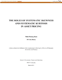 The Roles of Systematic Skewness and Systematic Kurtosis in Asset Pricing