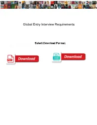 Global Entry Interview Requirements