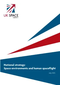 National Strategy: Space Environments and Human Spaceflight