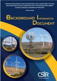 Proposed Development of the Kuruman Phase 1 and 2 Wind Energy Facilities and Supporting Electrical Infrastructure to the Propose