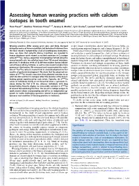 Assessing Human Weaning Practices with Calcium Isotopes in Tooth Enamel