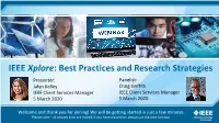 Best Practices and Research Strategies