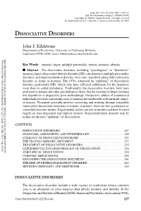 Dissociative Disorders