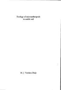 Ecology of Microarthropods in Arable Soil M. J. Vreeken-Buijs
