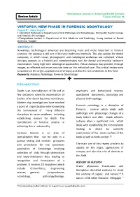 New Phase in Forensic Odontology