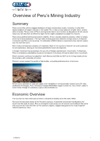 'Overview of Peru's Mining Industry