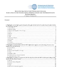 Selected Practice of the UN Security