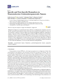 Specific and Non-Specific Biomarkers in Neuroendocrine