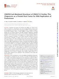 CRISPR/Cas9-Mediated Knockout of DNAJC14 Verifies This Chaperone