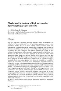 Mechanical Behaviour of High Metakaolin Lightweight Aggregate Concrete