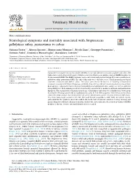 Neurological Symptoms and Mortality Associated with Streptococcus T Gallolyticus Subsp