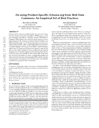 On Using Product-Specific Schema.Org from Web Data Commons: an Empirical Set of Best Practices