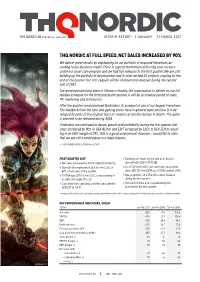 Thq Nordic at Full Speed, Net Sales