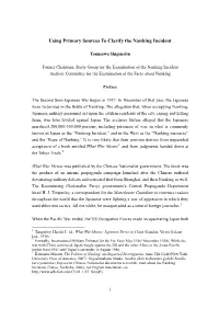 Using Primary Sources to Clarify the Nanking Incident
