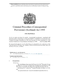 Criminal Procedure (Consequential Provisions) (Scotland) Act 1995